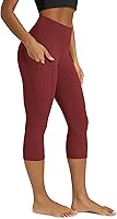 Vista 102 de ODODOS - Leggings capri de cintura alta para mujer con bolsillos, control de abdomen, no se transparentan, para entrenamiento atlético, running