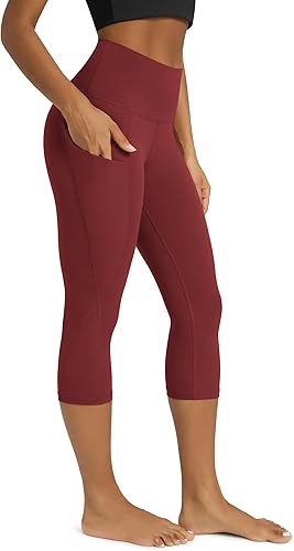 Miniatura 101 de ODODOS - Leggings capri de cintura alta para mujer con bolsillos, control de abdomen, no se transparentan, para entrenamiento atlético, running