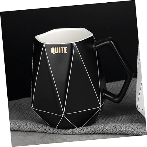 Miniatura 5 de BRIGHTFUFU Café Cerámica para ir tazas de café con tapas taza de café de porcelana taza de té de porcelana taza de capuchino vasos negros vasos con