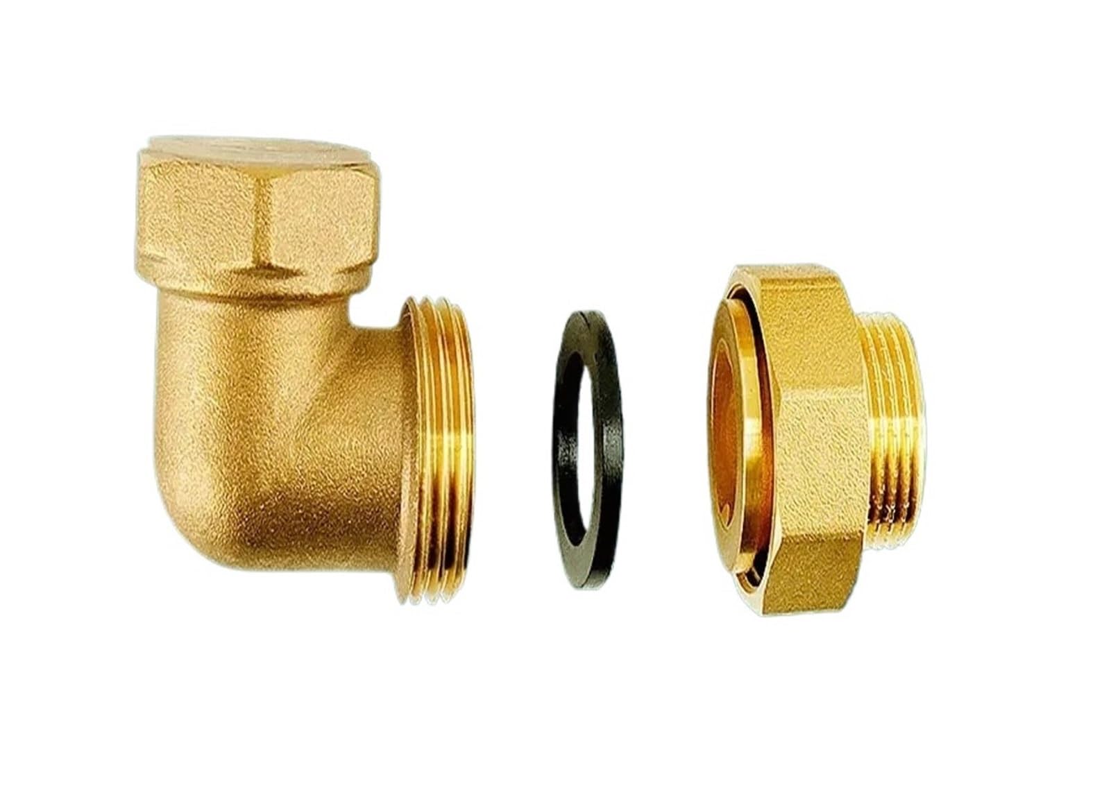 Conector de acoplamiento tubería latón con rosca hembra a macho, adaptador agua y unión engrosamiento(Soft Seal,1")