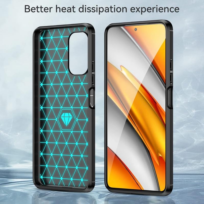 Image of Hybrid Carbon Fiber Back Case for Poco F3 5G (Black)