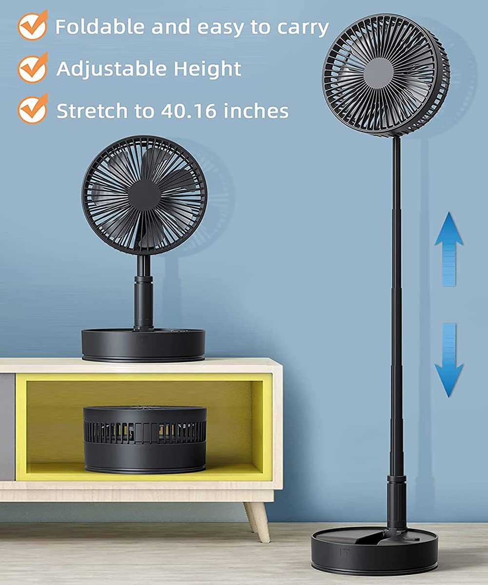 Buy Portable Floor Fan Foldaway Pedestal Standing Table Fan,8 Inch