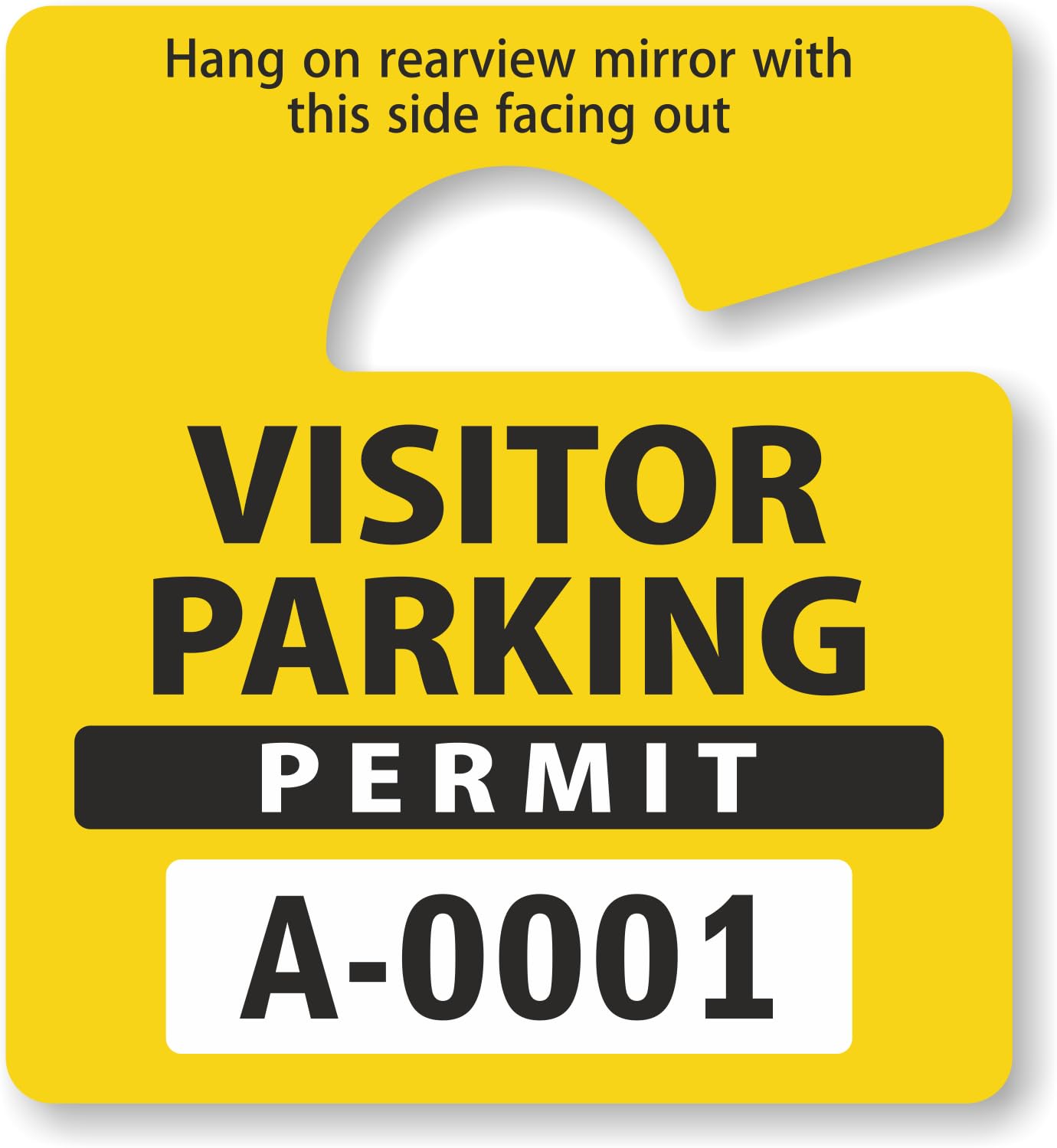 SmartSign (Pack of 50) Visitor Parking Permit Rearview Mirror Hang Tags | 2.75" x 3",35 mil Plastic, Sequentially Numbered Car Parking Pass, Yellow,