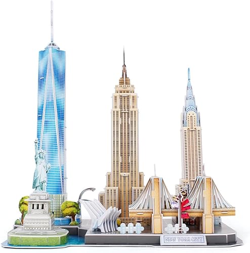 Miniatura 3 de Revell Rompecabezas 3D con diseño de horizonte de la ciudad de Nueva York para adultos y niños a partir de 10 años y más, 123 piezas