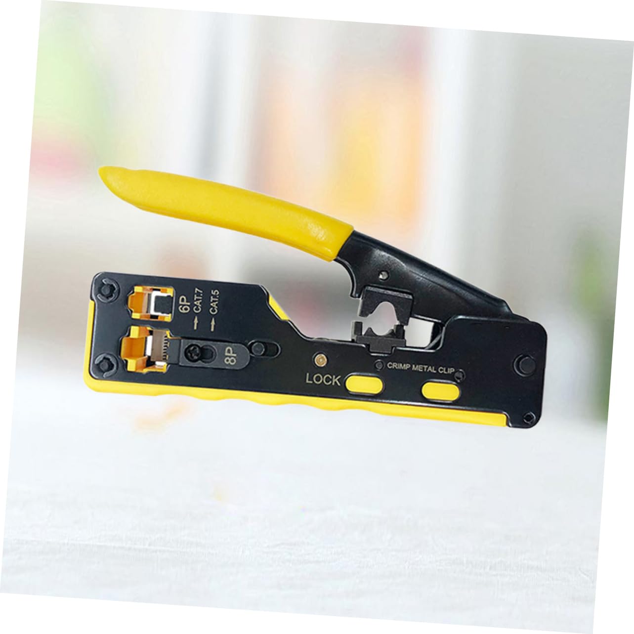 Pinza Crimpatrice Rete Cat 7 a Doppio Uso Cavità 6p e 8p | Acciaio Utensile e Abs, Taglio ad Alta Leva, Cavità 6 Pin Rj-12/rj-11 e 8 Pin Rj-45