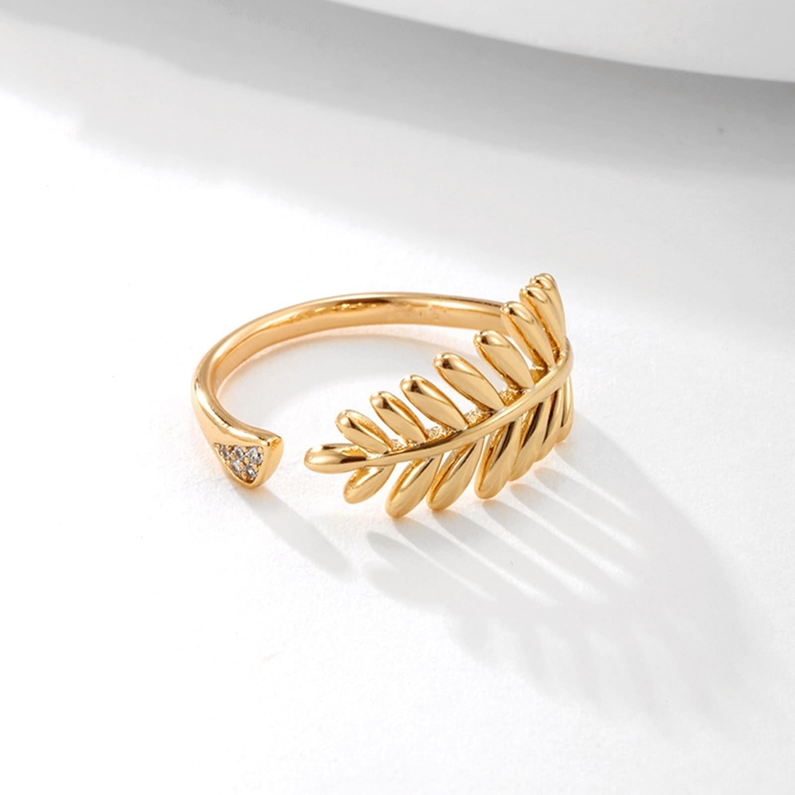 Anillo de boda de oro blanco de 9 K/14 K/18 K con moissanita, hoja abierta