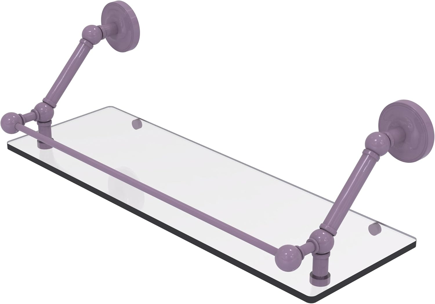 Allied Brass PR-1-24-GAL-LVN Prestige Regal 24 Inch Floating Glass Shelf with Gallery Rail, Lavender