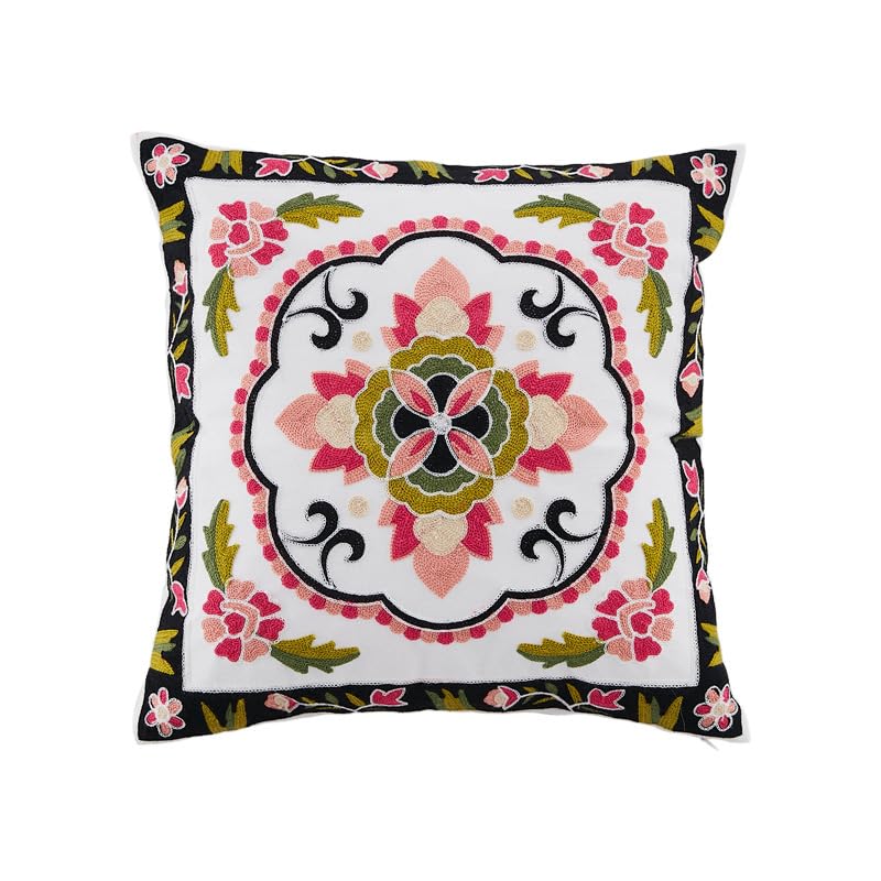 1/2 szt. haftowane kwiaty boho poszewki na poduszki 45 x 45 cm sielankowe kwadratowe lniane poszewki na poduszki 50 x 50 cm rustykalna poszewka na poduszkę na sofę wewnątrz