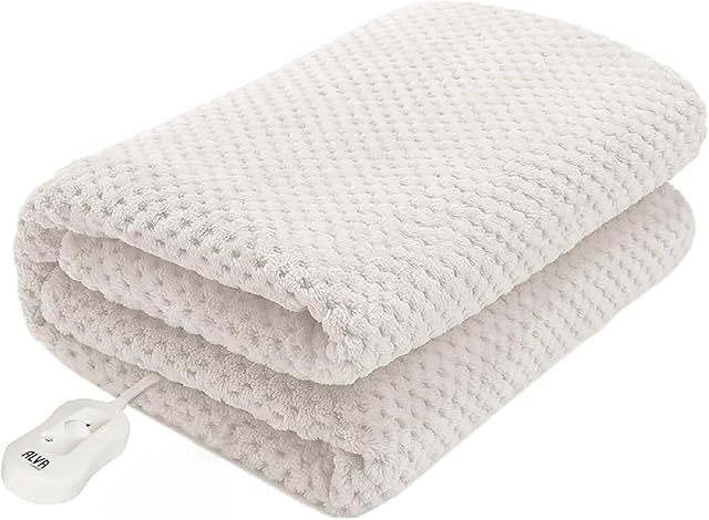 STINGRAY Alva London Fitted Electric Blanket | Heated Coral Fleece Electric Under Blanket Single with 3 Heat Settings, Overheat Protection, Easy Fit Elasticated Straps (90x190cm)