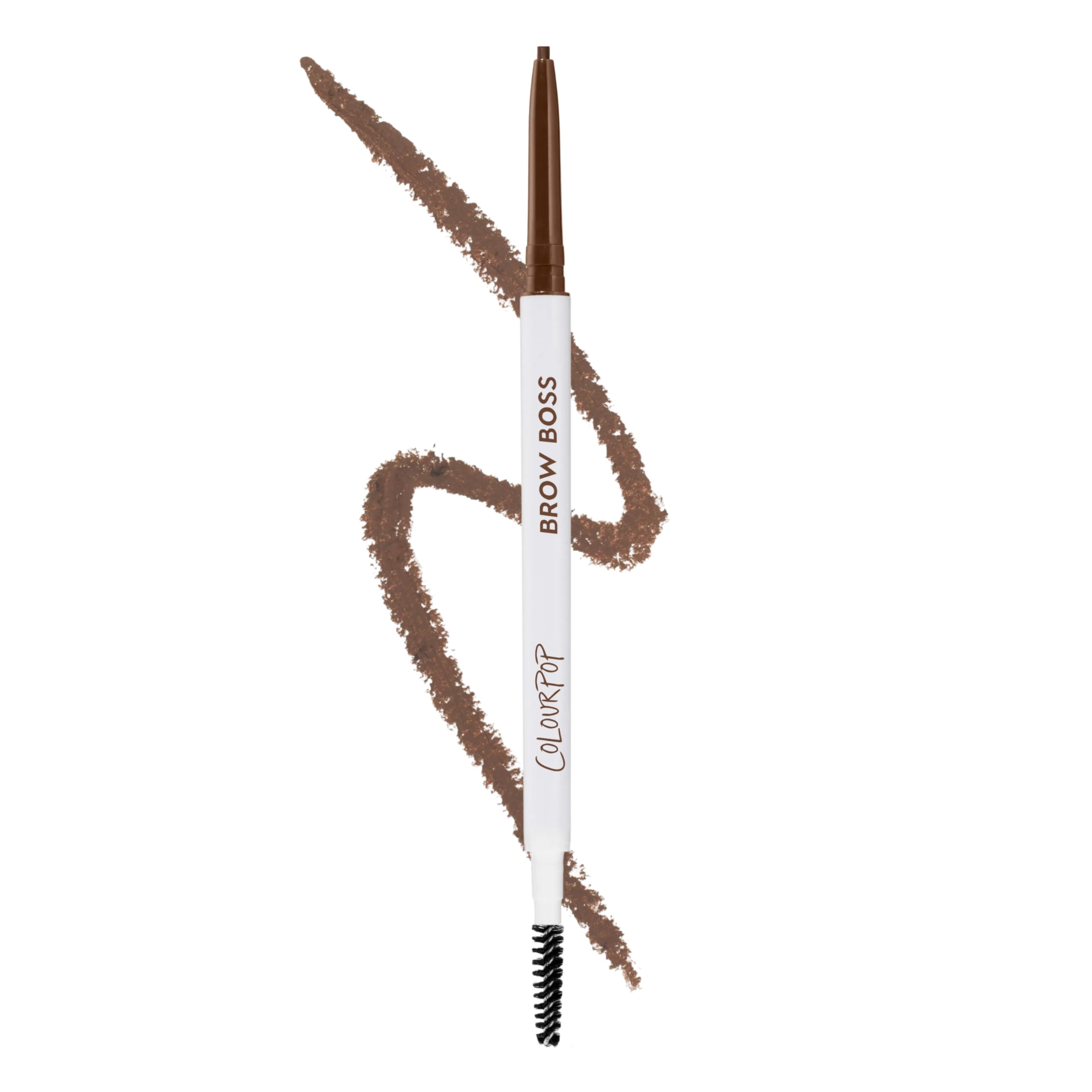 Colourpop Brow Boss Waterproof Eyebrow Pencil - Defining Brow Pencil with Precision Tip, Retractable Twist & Built-In Spoolie - 8-Hour Wear - Creates Natural Hair-Like Strokes - Brunette (0.003 oz) Brunette 0.003 Ounce (Pack of 1)