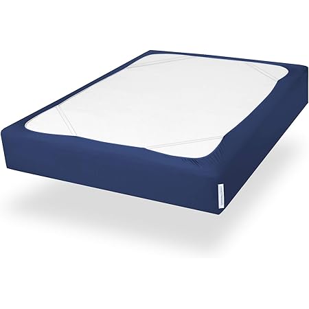 King Size Box Spring Cover with Smooth and Elastic Woven Material, Alternates for Bed Skirt, Wrinkle & Fading Resistant, Washable, Dustproof, Navy