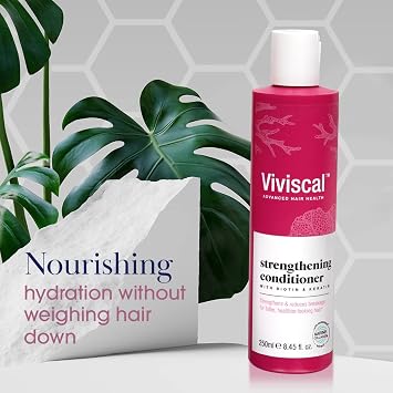 Viviscal Strengthening Conditioner, for Naturally Thicker & Fuller Looking Hair, Moisturising Hair Conditioner with Biotin, Keratin Marine Collagen, All Types (250ml), White, Pack Of 1, 250 ml