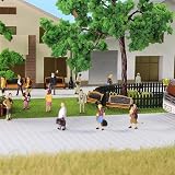 Wekuw 60 sztuk miniaturowy zestaw postaci kolorowe figurki model w różnych pozach figurki ludzie w skali 1:87 Mini model pociągów architektonicznych, do miniaturowych scen
