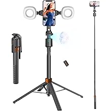 70" Auto Face Tracking Phone Tripod 360 Rotation,No App Required，Phone Tripod for w/Fill Light and Remote Control, Smart Shooting Stand for Vlog/TIK Tok Live Streaming YouTube Video Record