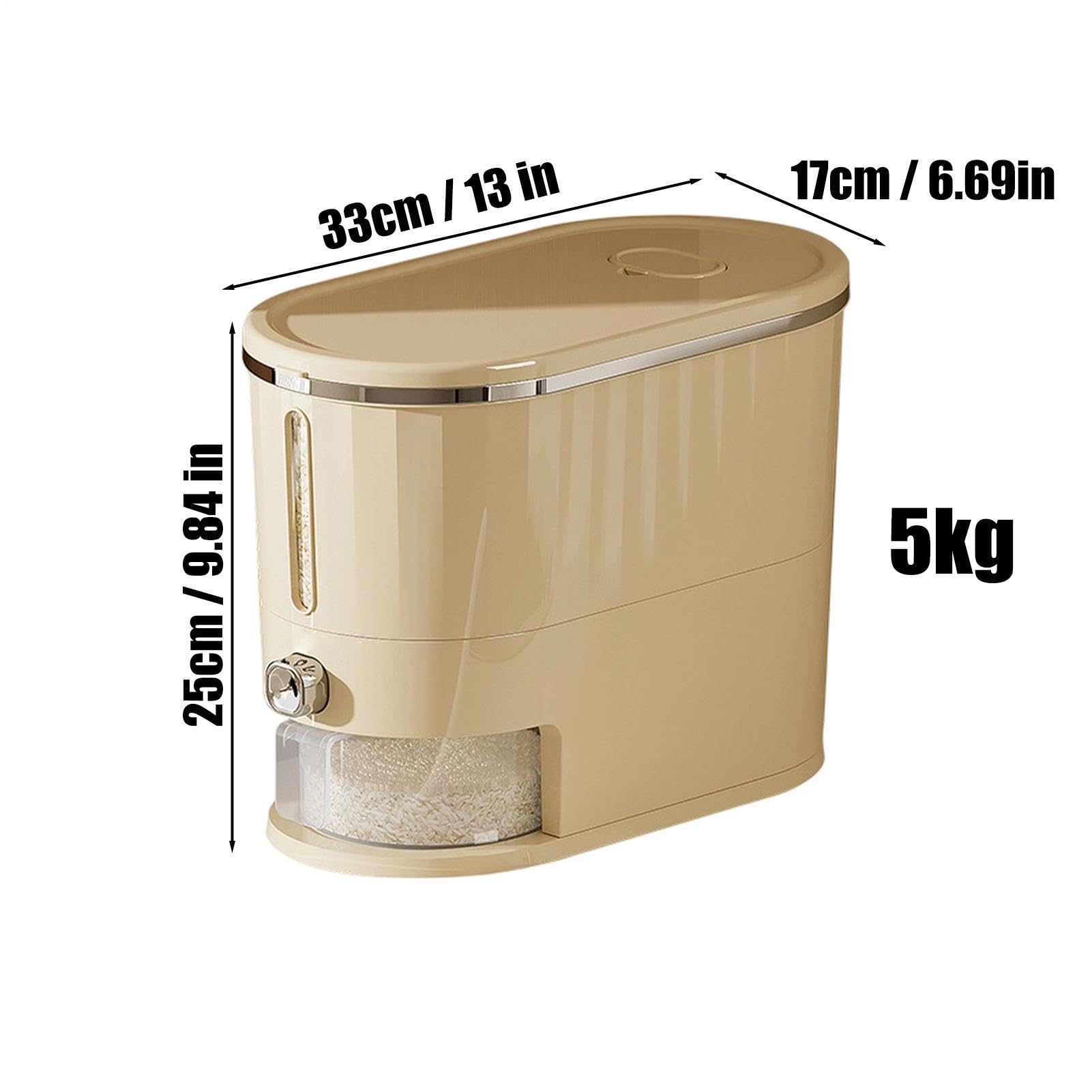 Generico Portariso 5 kg con Coperchio e Finestra Trasparente | Contenitore Dispenser Riso e Conservazione degli Alimenti per Dispensa Casa Cascina Ristorante Zucchero Farina Cereali Cibo