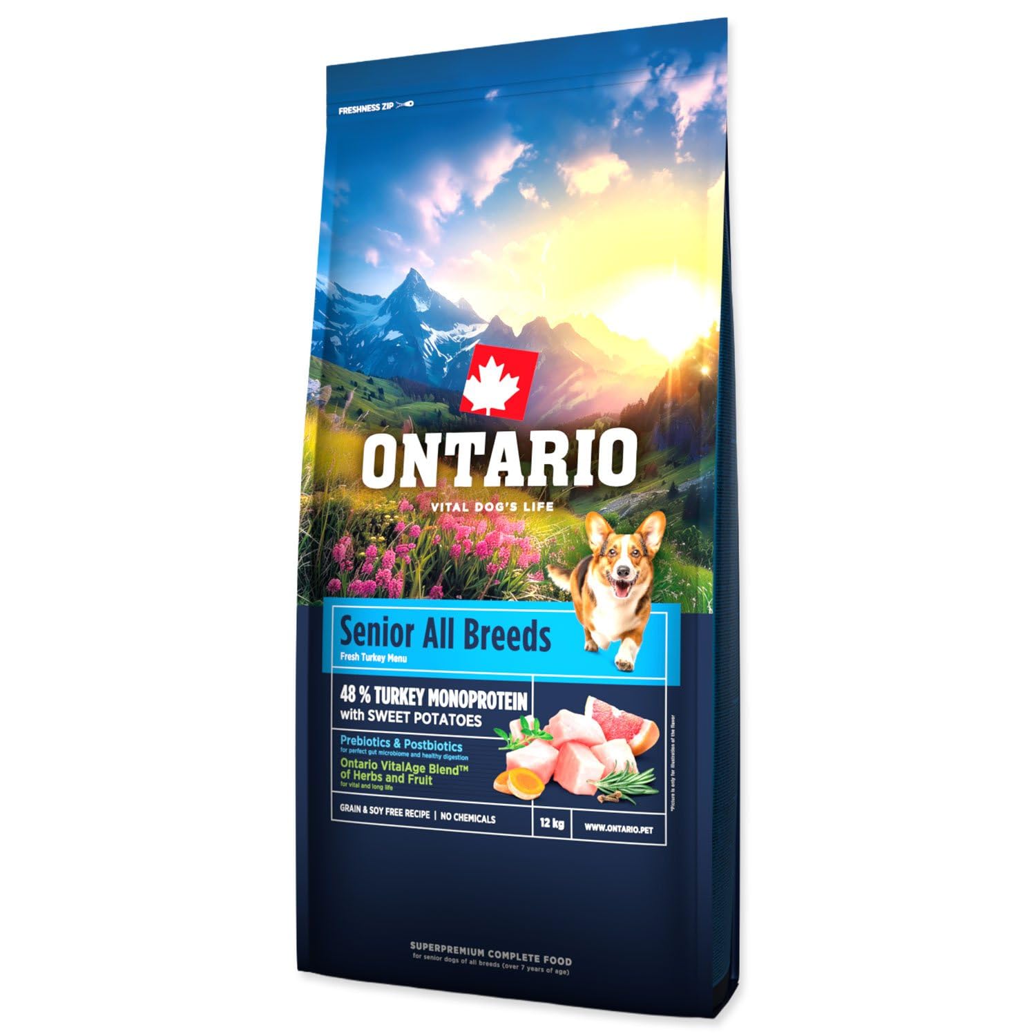 ONTARIO SENIOR MONO 12KG Karma Monoproteinowa dla Starszych Psów z Indykiem