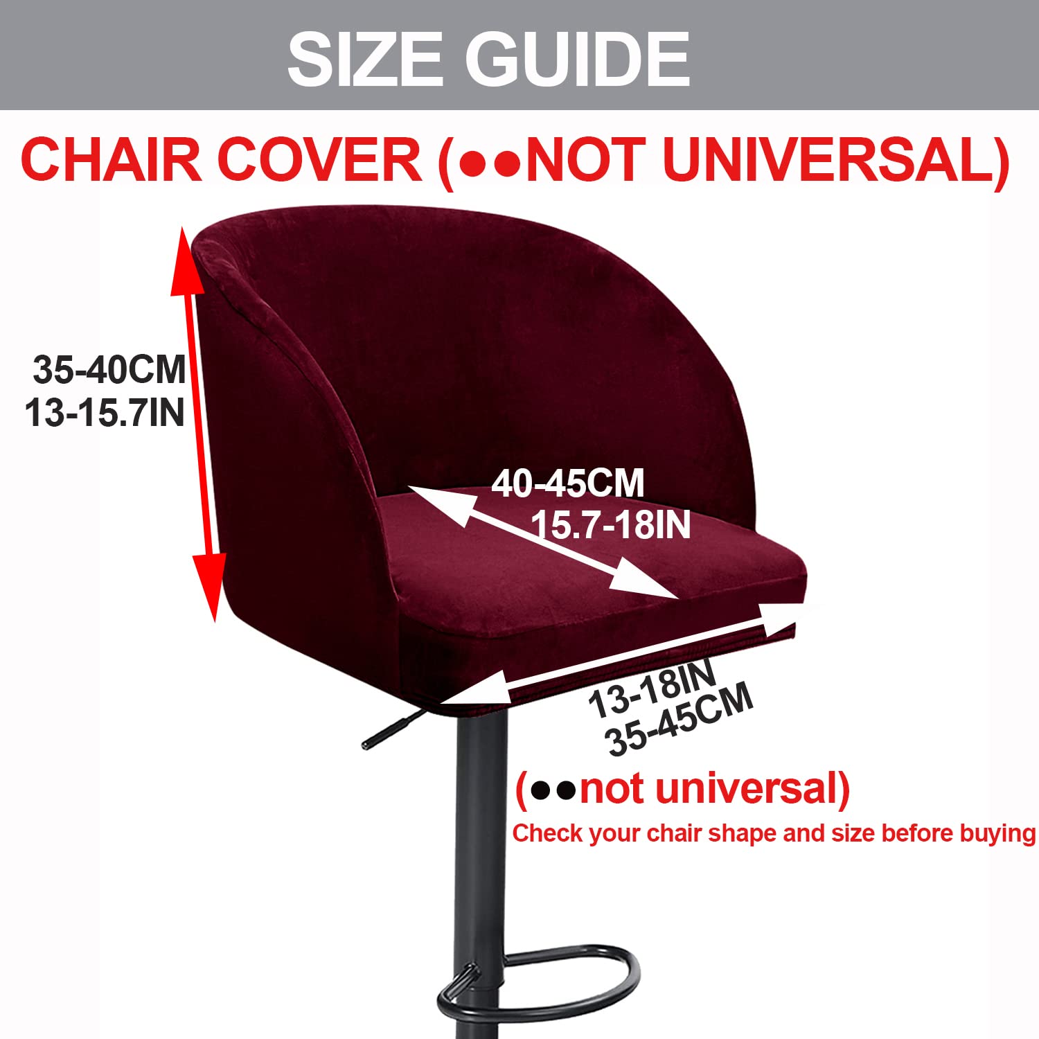 XGANGM Stretch Velvet Bar Stool Chair Slipcovers with H15in/38CM Round Backs Arms Curved Accent Swivel Kitchen Dining Room Chair Cover Slipcovers for Counter Home High Stool,Gray Blue,4pcs