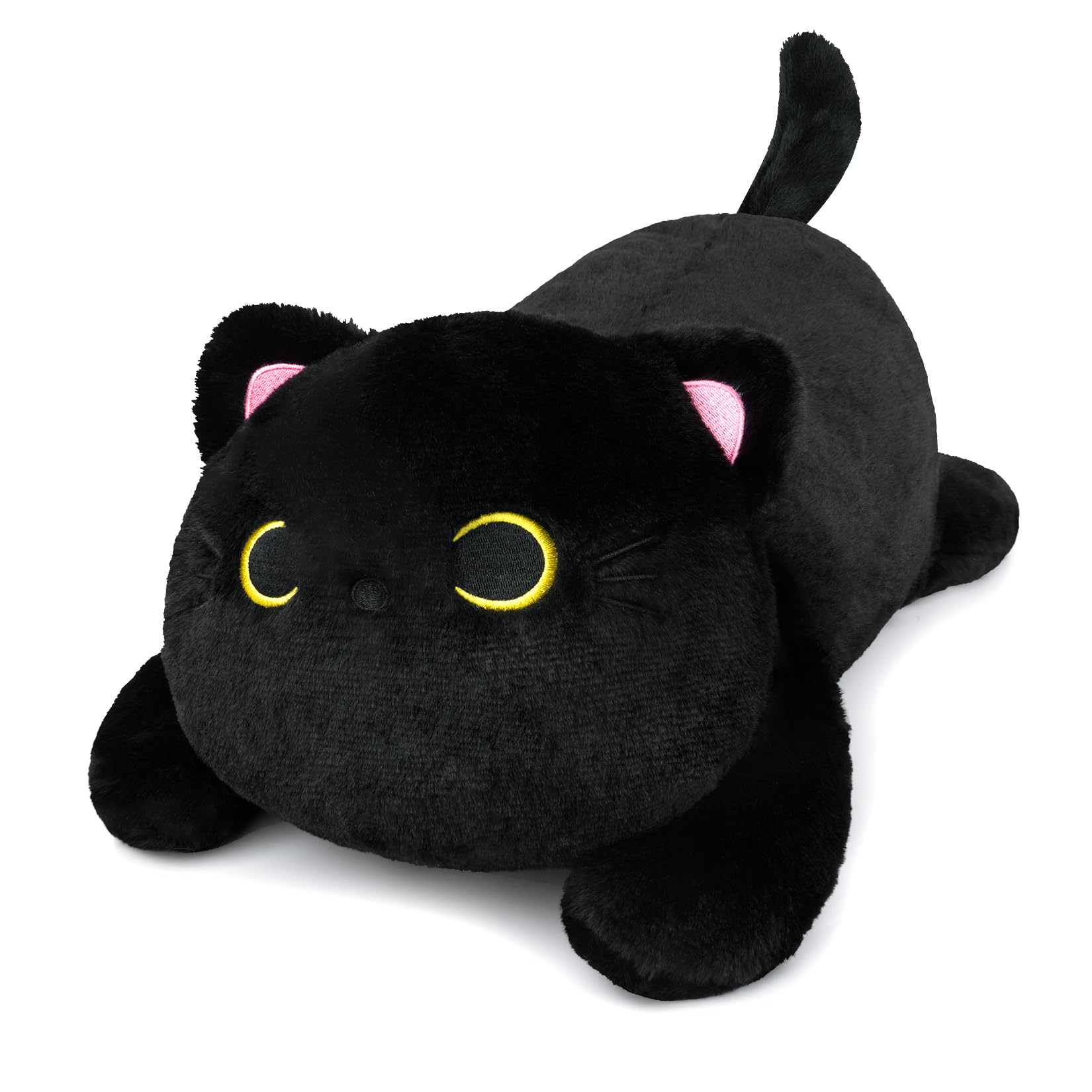 Yamepuia Weighted Plush - Black Cat Plush,Weighted Stuffed Animal,Cute Weighted Black Cat Plushie Pillows, Weighted Toys for Kids,45cm