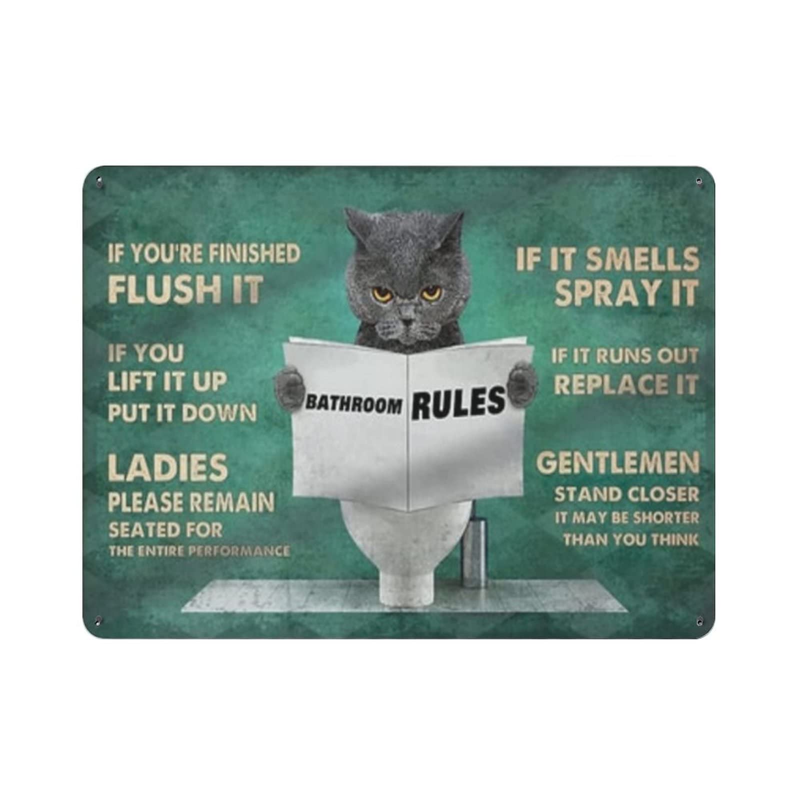 AOOEDM Bathroom Rules Metal Sign for Home Coffee Garage Wall Decor Vintage Poster Bar Signs for Home Bar Retro Metal Tin Sign