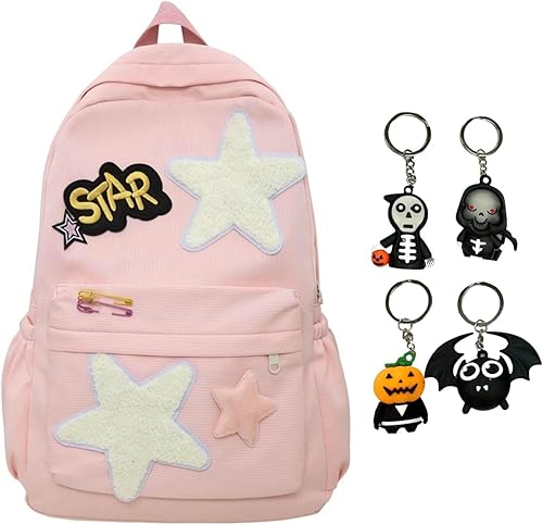 Mochila de Halloween Y2K, linda mochila estética Kawaii para mujer, Rosado, Mochilas Daypack