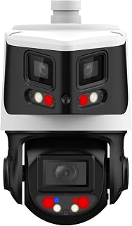 EmpireTech 파노라마 & PTZ 유선 IP POE 카메라 8MP+4MP 10x 광학 줌 스타라이트 스마트 듀얼 라이트, 180° 광각, IVS, PTZ3E10X-T180