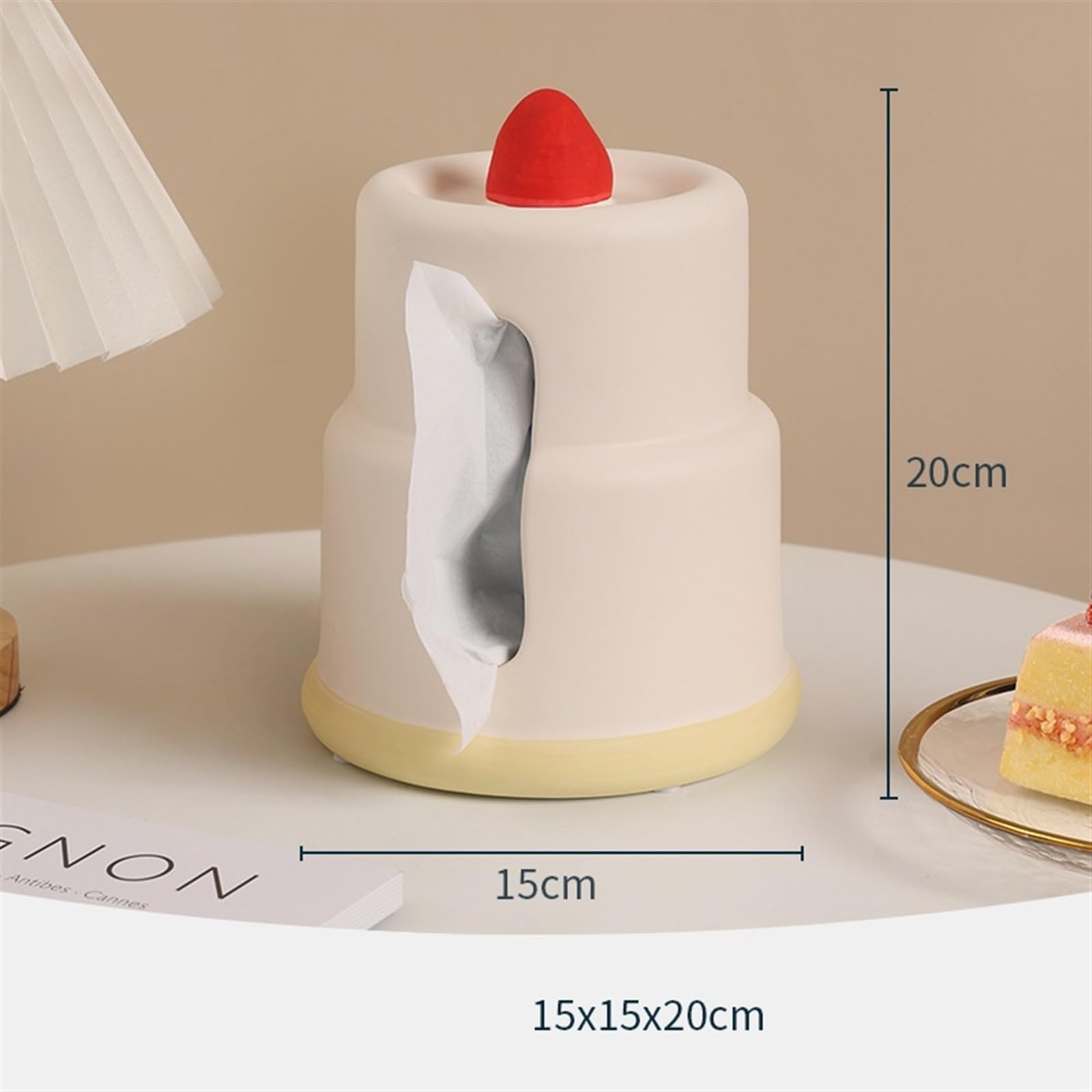 Porte-mouchoirs Boîte à mouchoirs en céramique, tiroir Papier de Bureau for Table Manger Salon, créatif for gâteau Cadeau d'anniversaire Décor de boîte faciale