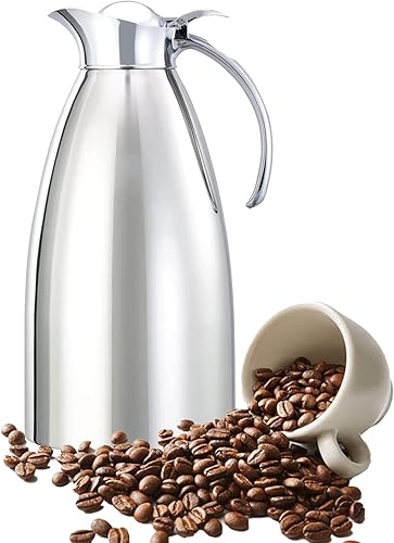 Jarra térmica de café de acero inoxidable de 68 onzas, termo de doble pared, urna aislada para bebidas con tapa, jarra dispensadora de café, agua