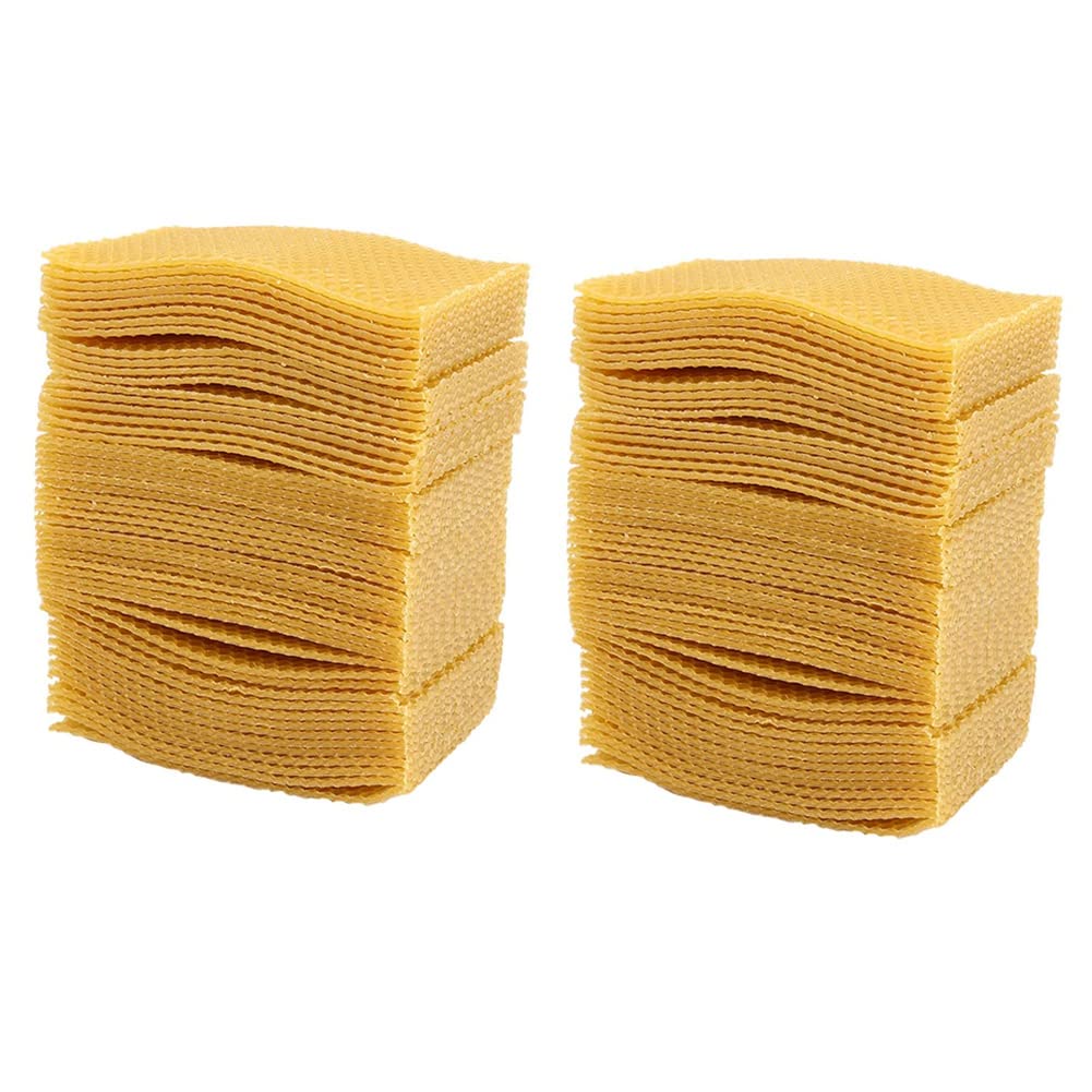Jnchdghwa Yellow 100Pcs Beekeeping Hive Beekeeping Honeycomb Foundation Frame Hive Garden Hive Beekeeping Tools