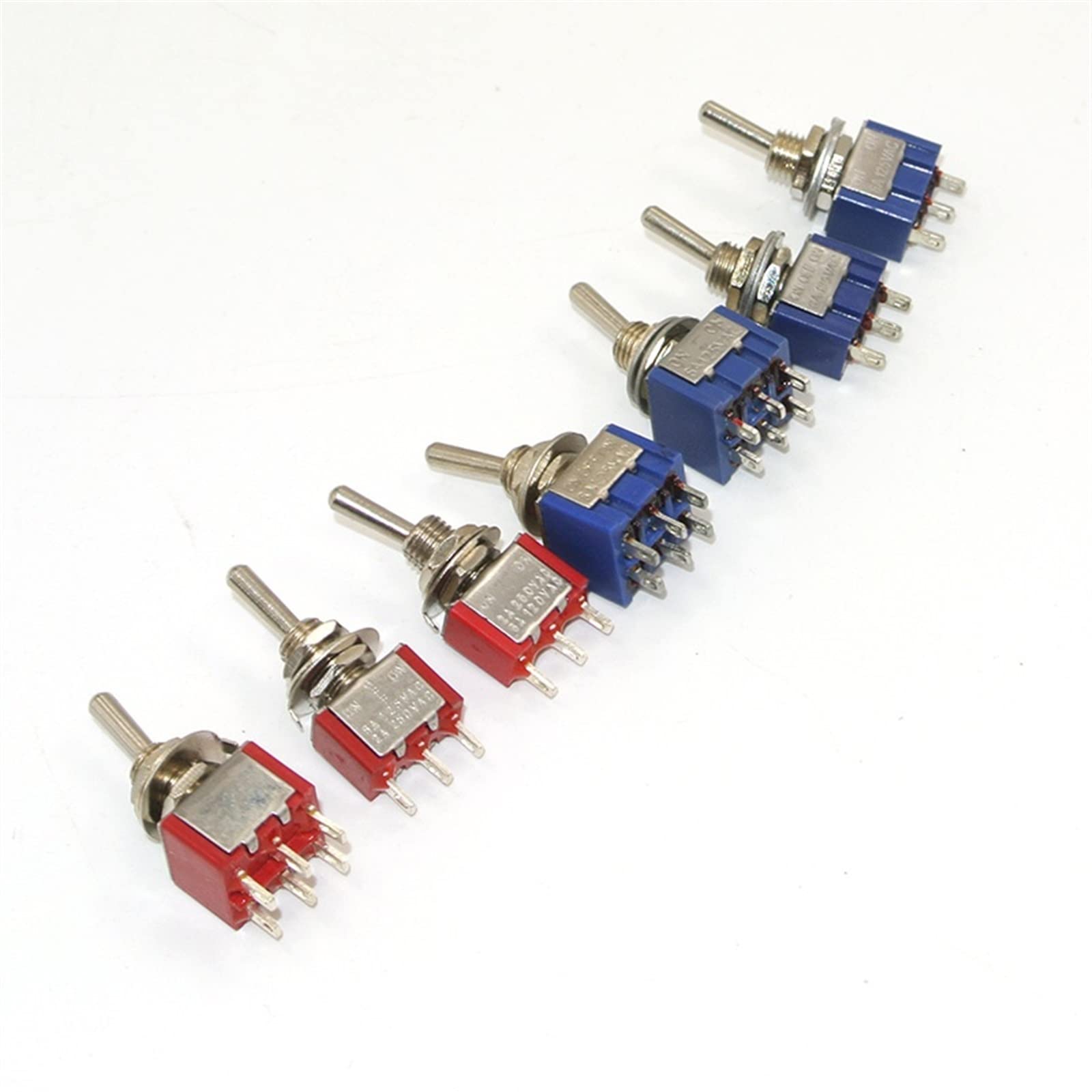 Mini interrupteur à bascule MTS-102 rouge 3 broches pour vos circuits électroniques