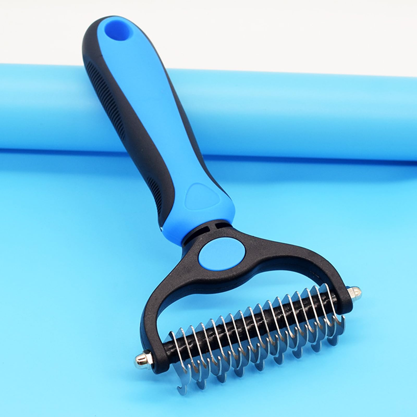 Cat & Dog Brush - Double Sided Undercoat Rake - Grooming and Deshedding Tool for Dogs and Cats with Medium or Long Hair - Image 4
