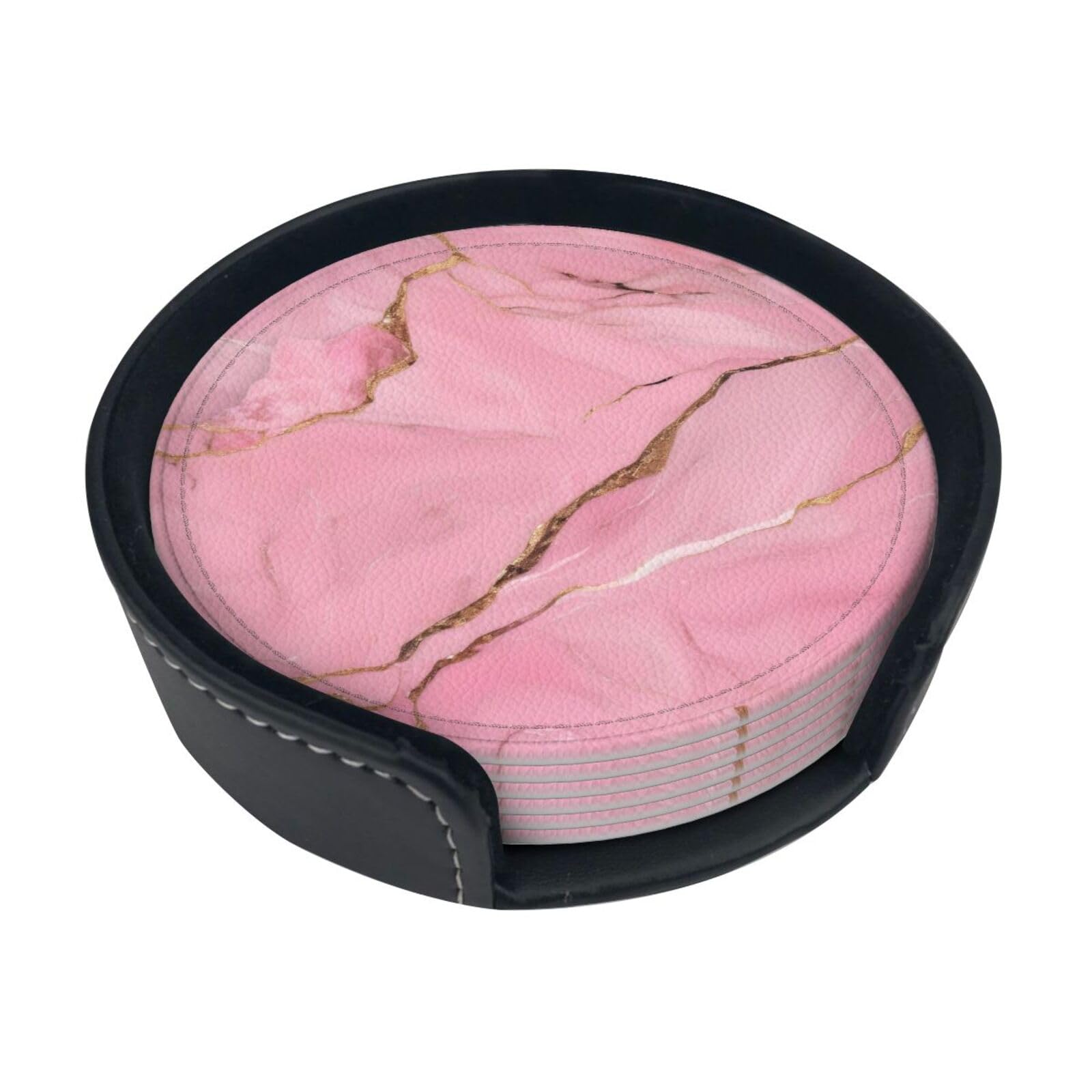 Dessous de verre pour boissons marbre rose en PU parfaits pour sublimer vos tables de fête