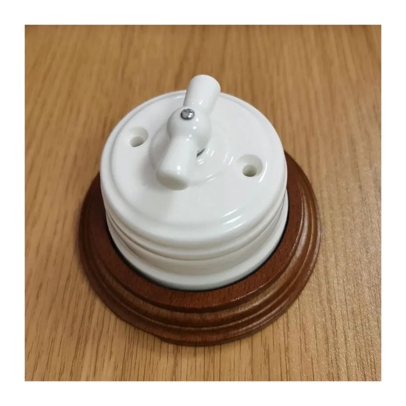 Interruptor de pared giratorio, interruptor de perilla, ideal for decoración del hogar, 110-220 V(Socket brown)