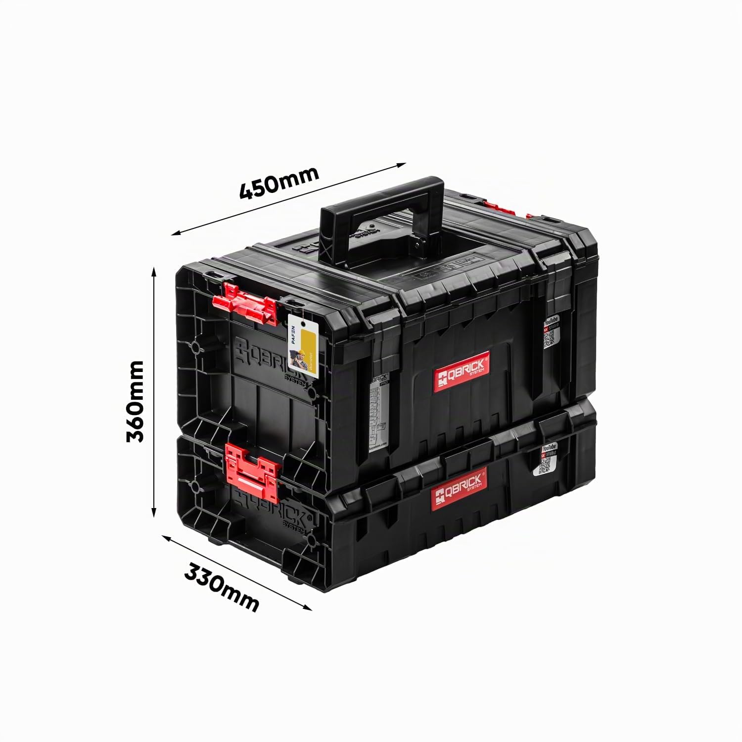 Werkzeugkasten mit zusätzliche Fläche – 45 x 36,5 x 34 cm – Werkzeugkoffer mit 5x Sortimentskasten und Werkzeugkorb SET 2in1 Werkzeugkiste Transportbox Baustellen Kübel Premiumklasse