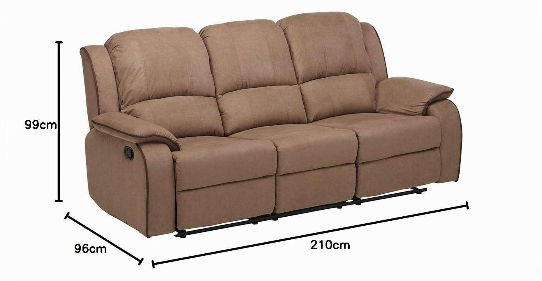 Vente-unique - Canapés 3 Places et 2 Places Relax en Microfibre Hernani - Taupe