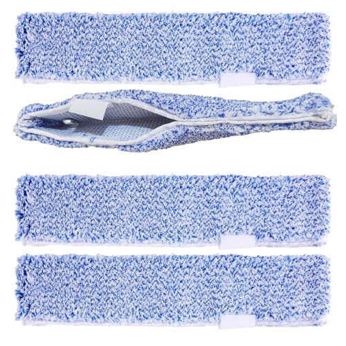 4 Pack 14 Microfiber Window Scrubber Refill Replacement Compatible with Unger 966540 Professional Scrubber Refill Sleeve Reusable Squeegee Cloth Sleeve for MR.SIGA Professional Window Cleaning