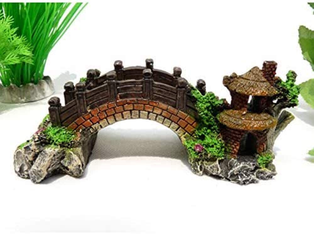 zaizai Decorazione Acquario Resina Ponte Ad Arco Albero Padiglione Acquario Decorazioni da Giardino Acquario Paesaggio Ornamento Fotografia Prop Decorazione Acquario