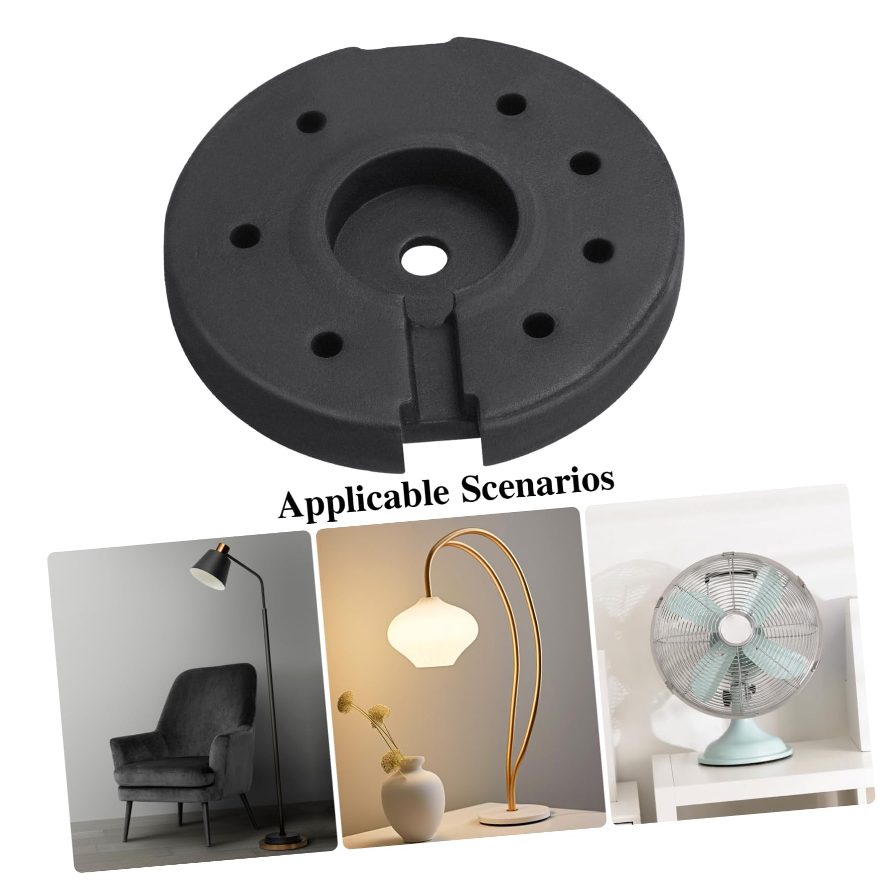 Base Peso Per Lampada Da Terra - 23.3x23.3cm, In Plastica Durevole, Per Stabilità E Sicurezza - Foto 4