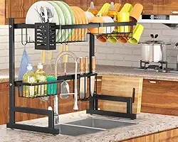 Cozinha Suspensa Modula Autossustentável Escorredor Louça Rac expande de 65cm-80cm