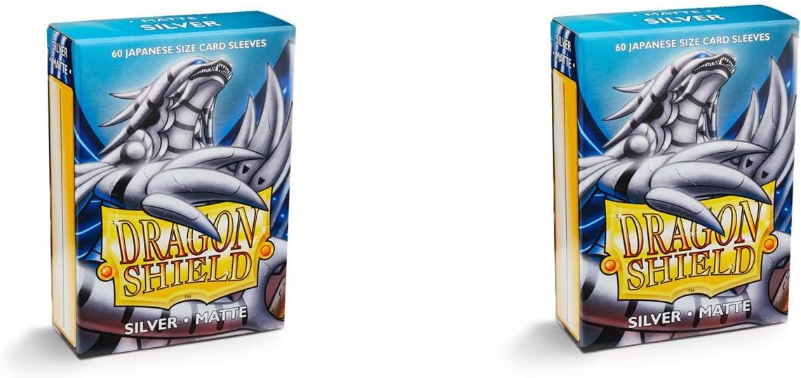 2 Packs Dragon Shield Matte Mini Japanese Silver 60 ct Card Sleeves Value Bundle! …