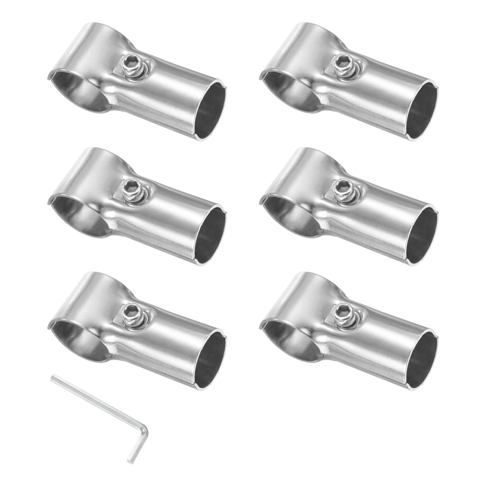 M METERXITY 6-Pack Structural Pipe Connector, T Clamps Stainless Steel Pipe Connector for OD 25MM Convert 28MM Pipe, Conduit Connectors