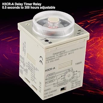 Delay Timer Relay, H3CR-A Delay Timer Relay 0.5S-300H Knob Control Time Relay 11-Pin 100-240VAC 100-125VDC