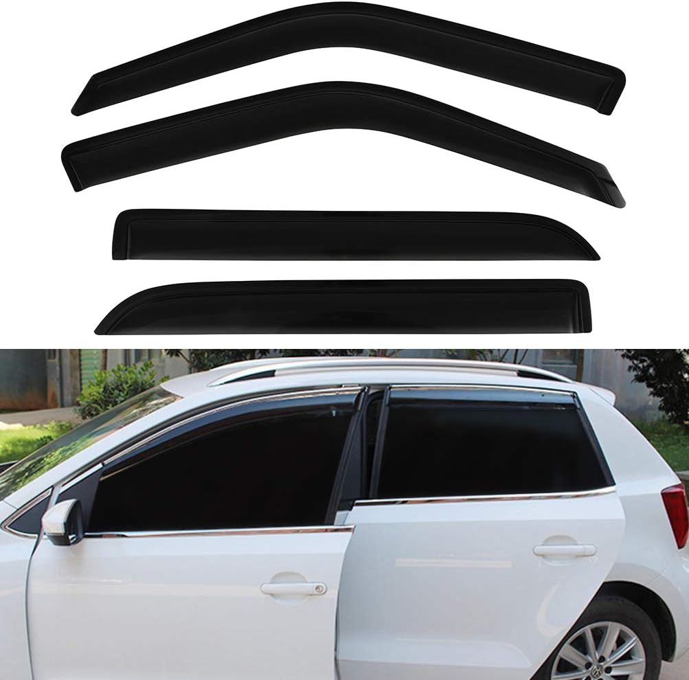 SCITOO Outside Mount Window Visor Deflector Rain Guard Dark Smoke, 4 Pcs Set Fit for 1997-2017 for Ford Expedition