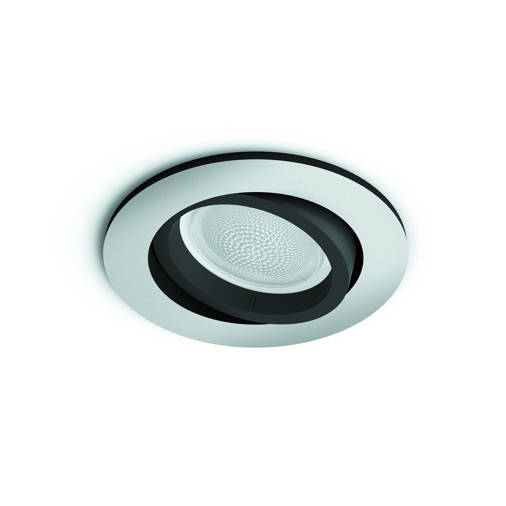 Philips Hue – Lámpara inteligente, Hue Centura, Foco Empotrable LED Inteligente, Luz Blanca y de Colores, Compatible con Alexa y Google Home, Color Aluminio