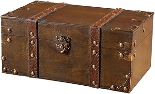 アンティーク調の収納箱木製26×15×11.5 ㎝インテリア 撮影小道具海賊宝箱 おもちゃ収納ボックス 収納木箱 アンティーク 小物入れ雑貨 置物 01