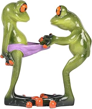 3D Creative Statues Green Frog Figures Figurines, Funny & Cute Frog Statue