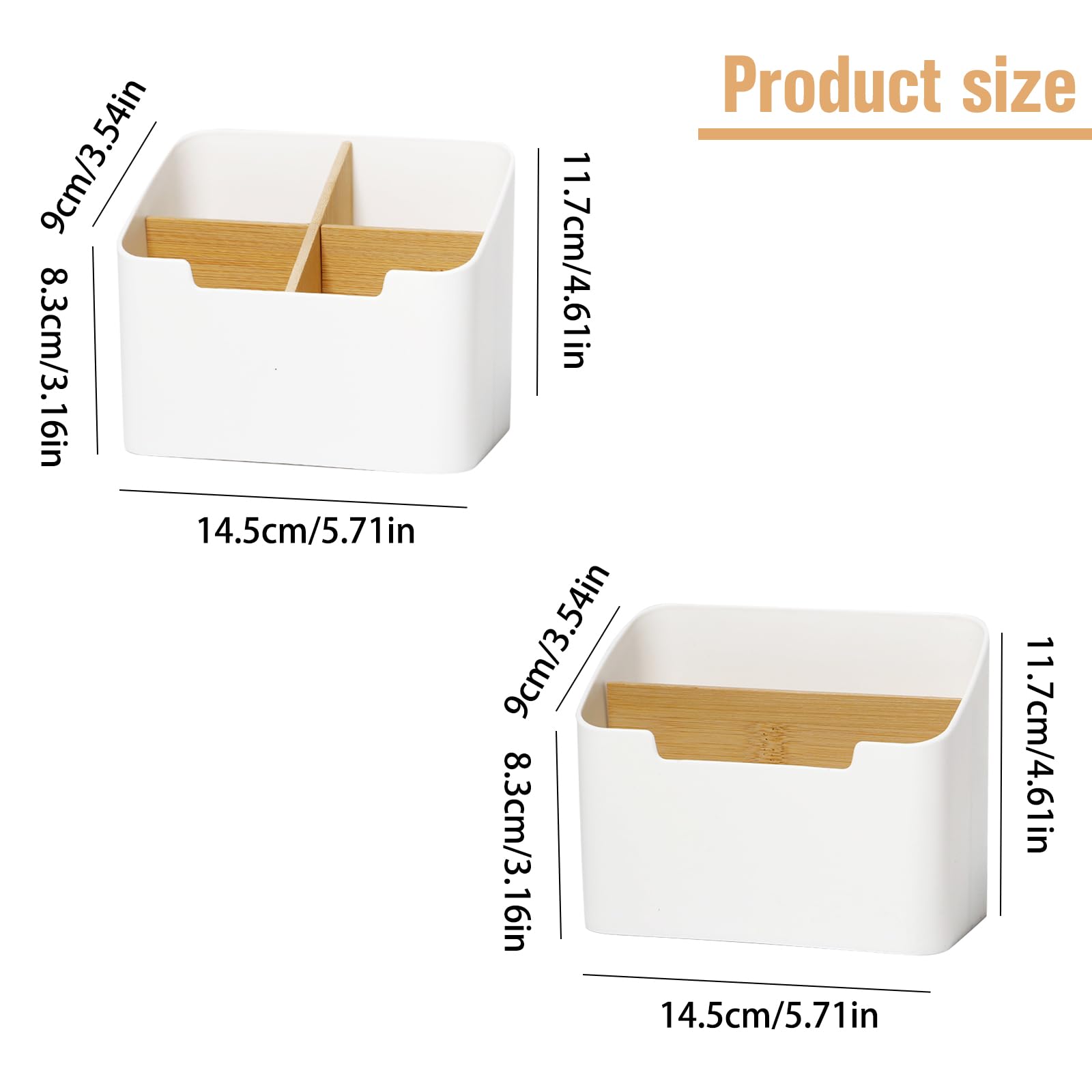 2 Pezzi Organizer da Scrivania a Scomparti Organizer da Tavolo in Bambù per Scrivania Scatola Portaoggetti Multifunzionale Tavolo Organizers di Telecomando per Penne,Cosmetici,Gioielli