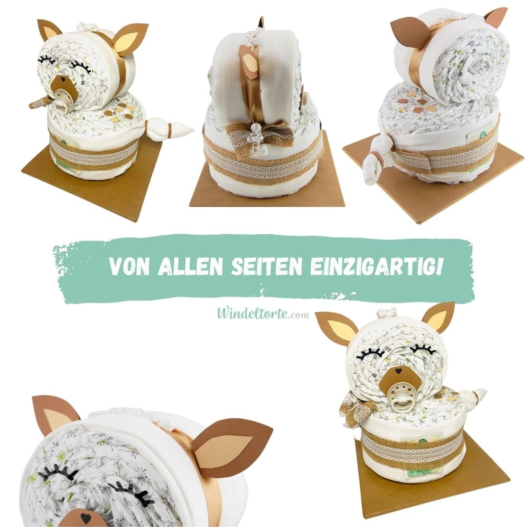 Rehlein Vintage Boho Stil - Geburtsgeschenke - Reh Geschenk für das Baby - Taufgeschenk - Pullerparty - Pinkelparty - jetzt Torte kaufen