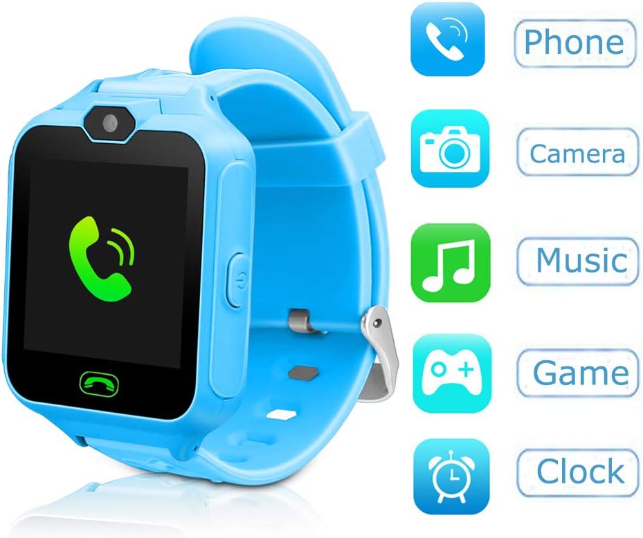 Kids Smart Watch Phone Watch for Kids Smartwatch Camera Games Touch Screen Cool Toys Smart Watch Gifts for Girls Boys Children (Blue)