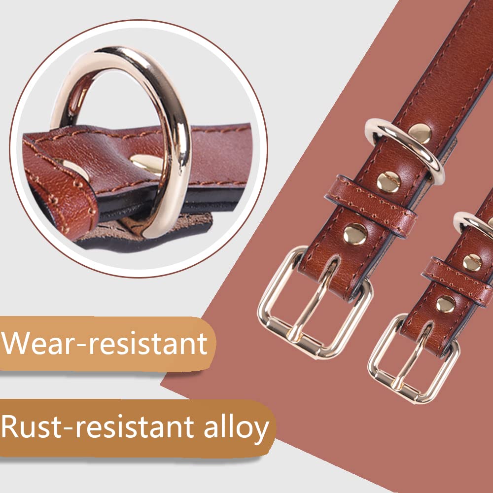 Hondenhalsband Leer HH Wit/Bruin 49-55 cm Hondenhalsband Leer HH Wit/Bruin 49-55 cm
