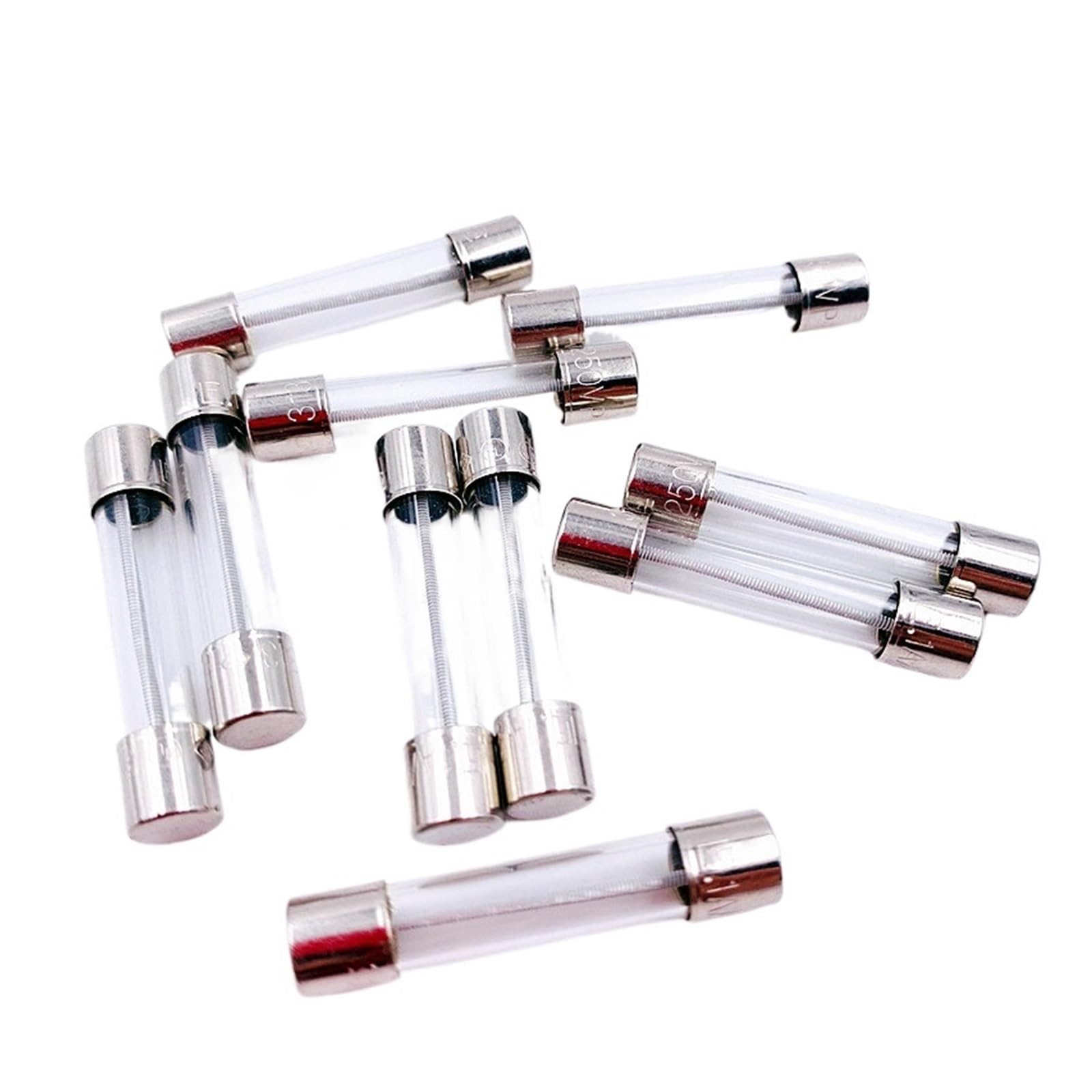 10PCS 6 * 32MM Slow Blow Glass Fuses Insurance Tube 6 * 32 313 FUSE 6x32mm T1A T2A T3A T6.3A T8A T10A T15A T20A 250V 0313
